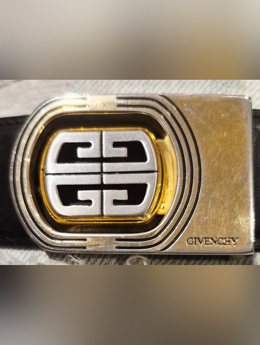 Givenchy Gold Decorative Belt Buckle.